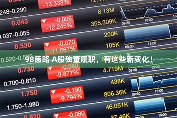 98策略 A股独董履职，有这些新变化！