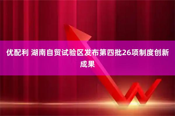优配利 湖南自贸试验区发布第四批26项制度创新成果